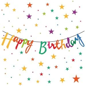 Karton Yazı Happy Birthday Kaligrafi Banner