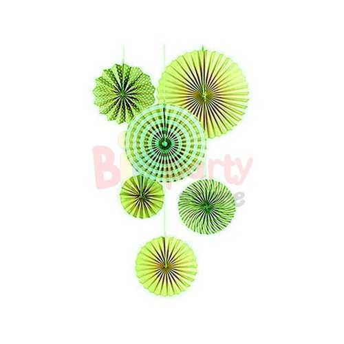Kağıt Yelpaze 6 Lı Set