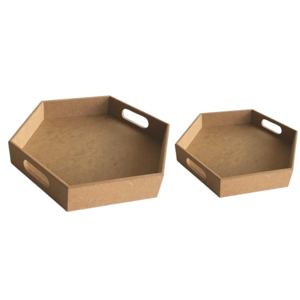 Tepsi Altıgen Tepsi Set 2 li 35x35 31x31