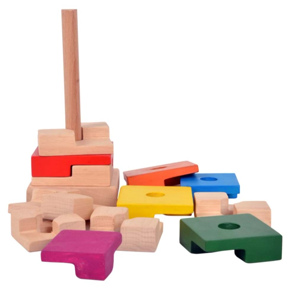 Ahşap Kilitli Kare Kule Dizme