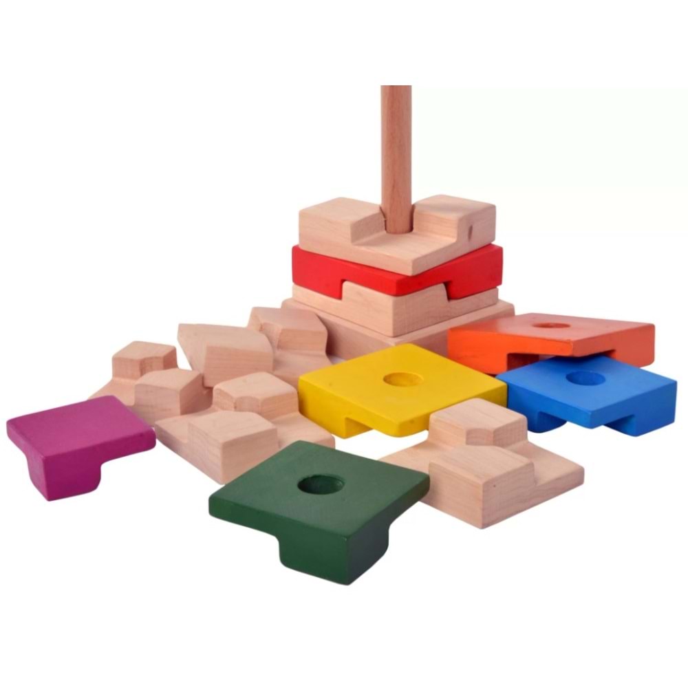 Ahşap Kilitli Kare Kule Dizme