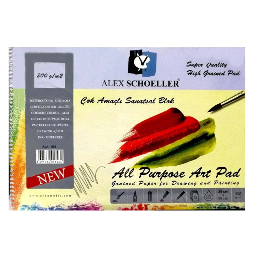Alex Schoeller Çok Amaçlı Sanatsal Blok 15 YP 35x50 200 GR ALX-892