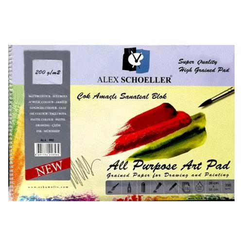 Alex Schoeller Çok Amaçlı Sanatsal Blok 15 YP 35x50 200 GR ALX-892