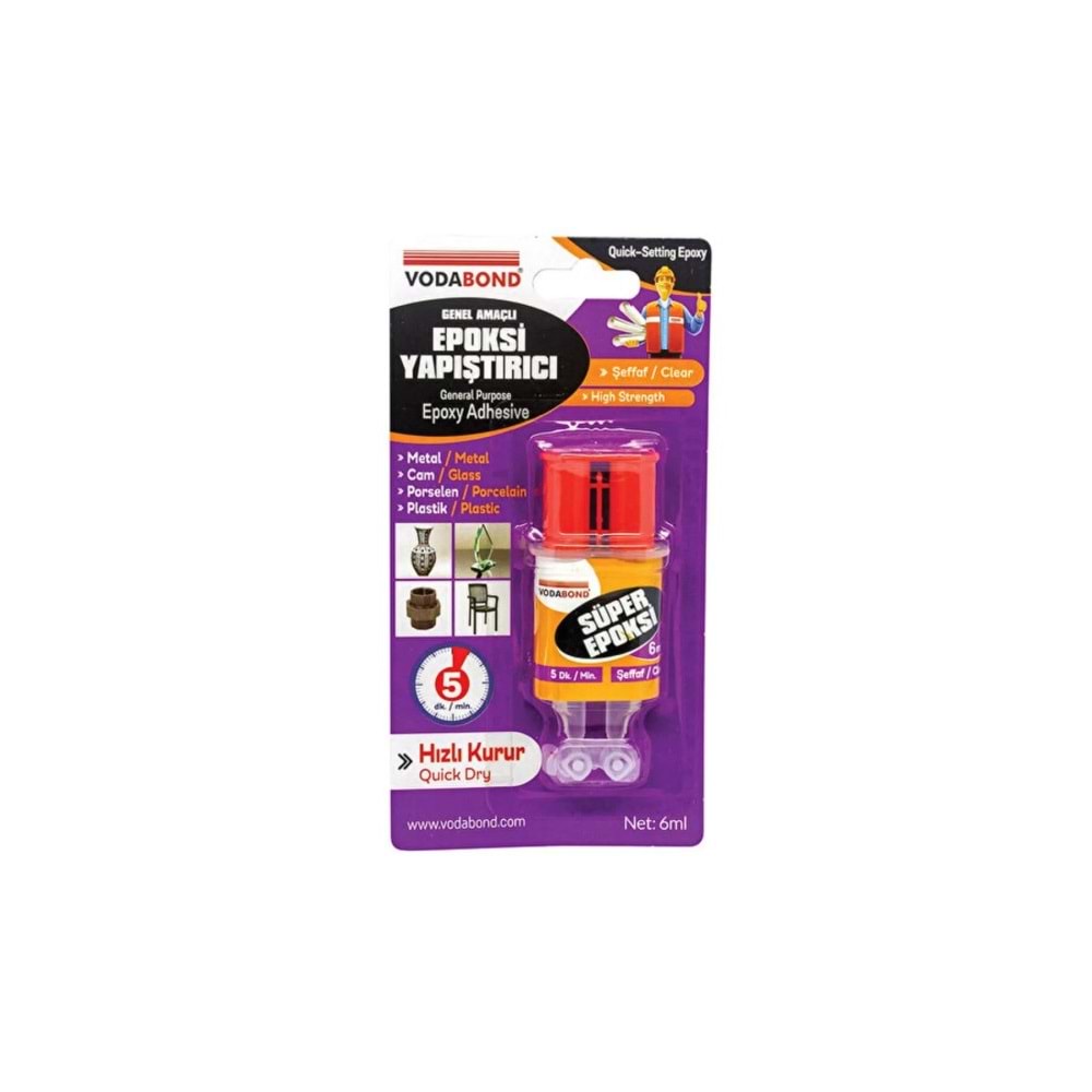 Vodabond Epoksi Yapıştırıcı Şeffaf 6 Ml 3027