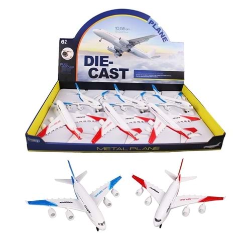 Ctoy Oyuncak Çek Bırak Işıklı Sesli Yolcu Uçağı CTOY-A380-6A (1 Adet)