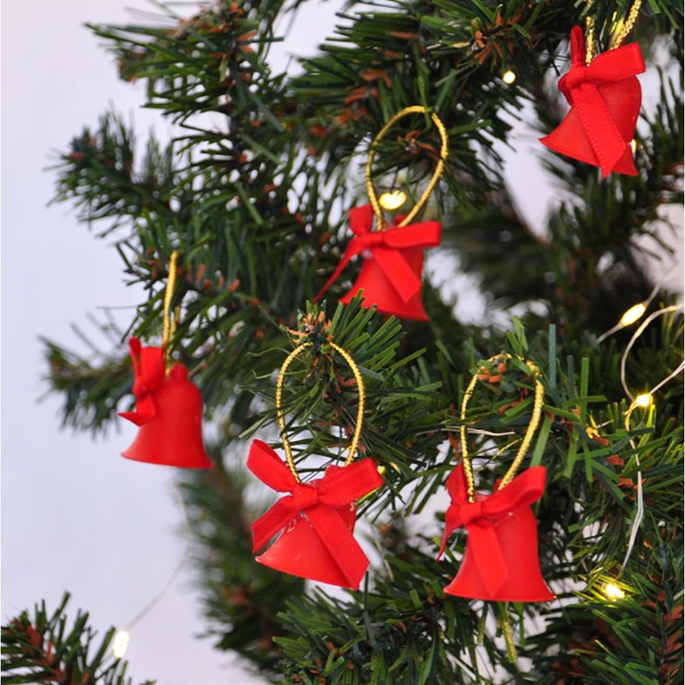 Kika Yılbaşı Ağaç Süsü Süslü Çan 12li 2005783