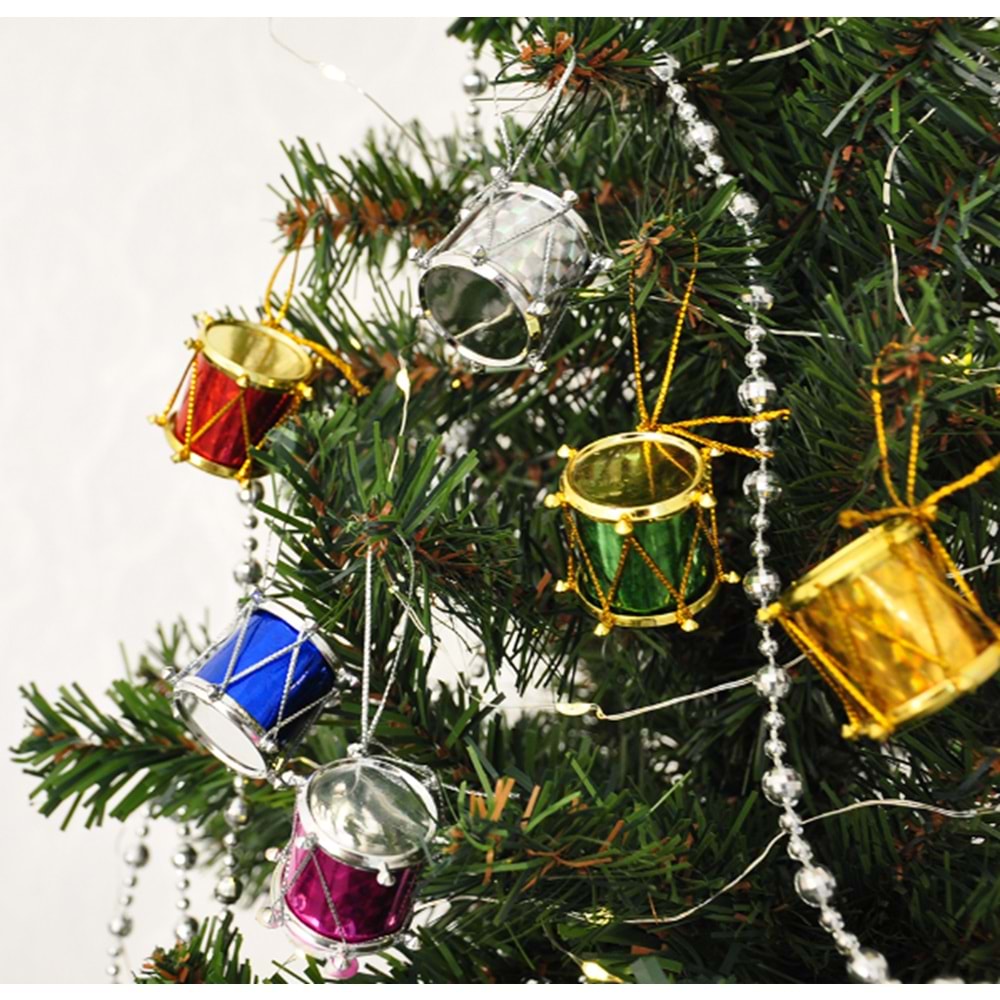 Kika Yılbaşı Ağaç Süsü Davullar 12li 2006784-5