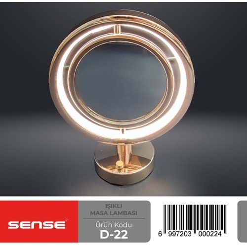 Sense Gold Işıklı Ayna D-22