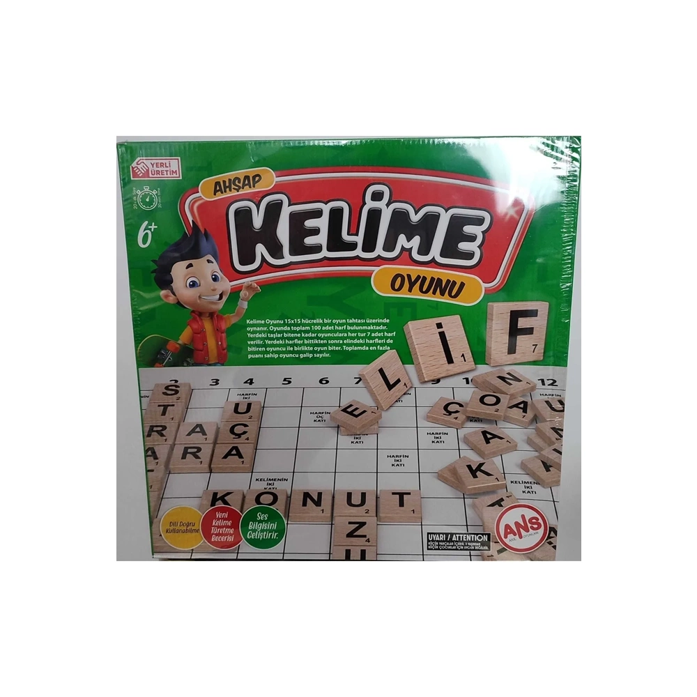 Ahşap Kelime Oyunu Kutulu