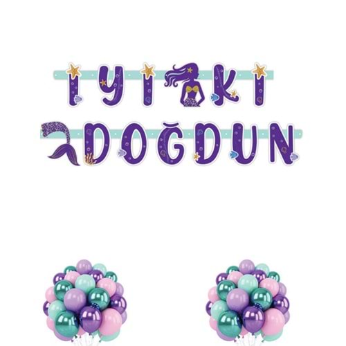 Kağıt Banner Deniz Kızı İyi ki Doğdun
