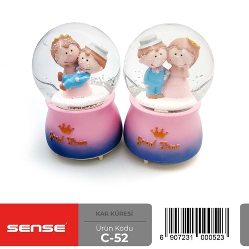 Sense Büyük Boy Işıklı Sesli Kar Küresi C-52