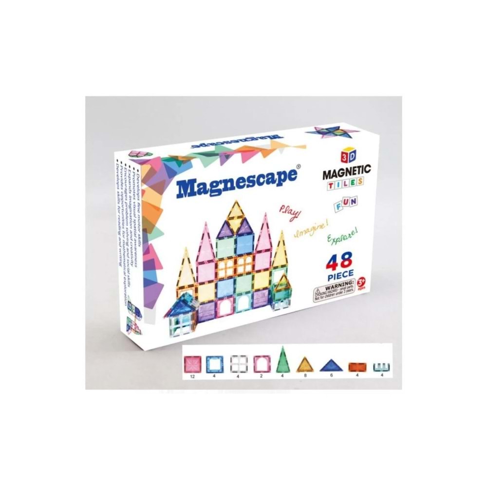 Başel Magnescape Magnetic Tiles 48 Parça
