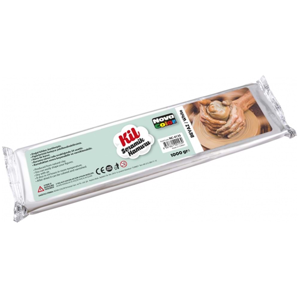 Nova Color Seramik Kil Çamuru 1000Gr Beyaz