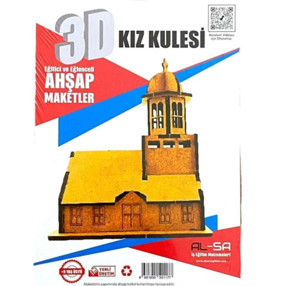 Alsa 3D Ahşap Maket Yap Boya Kız Kulesi