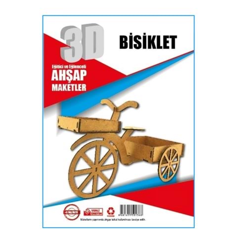 Alsa 3D Ahşap Maket Yap Boya Bisiklet