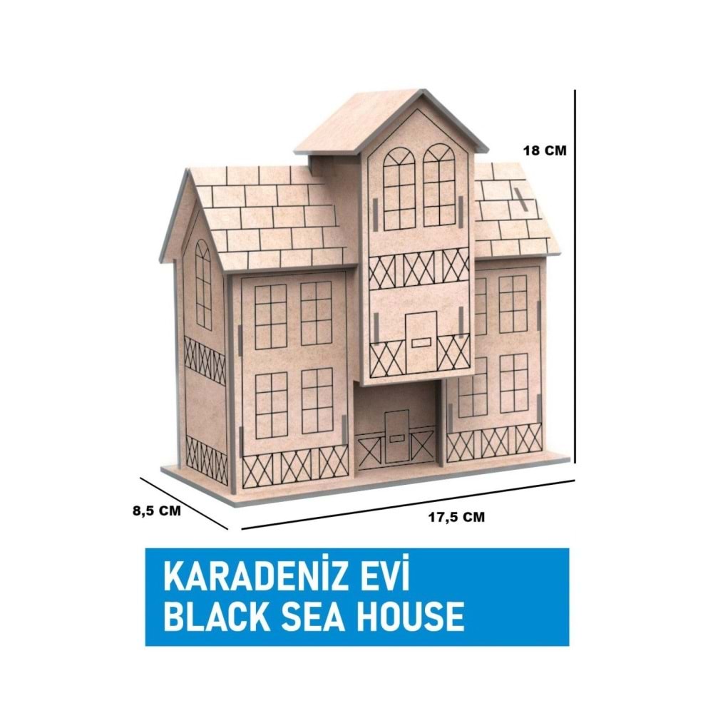 Maketix 3D Ahşap Boyama Seti Karadeniz Evi 9785