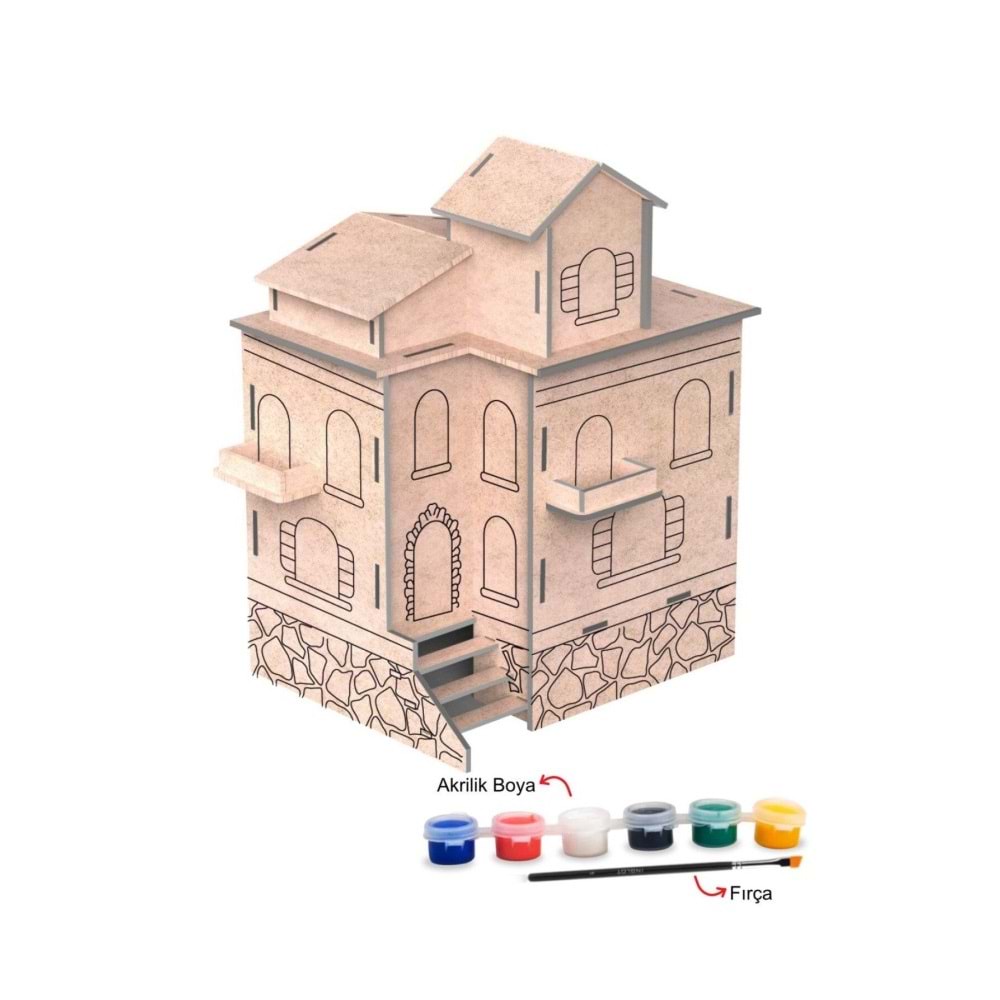 Maketix 3D Ahşap Boyama Seti Konak Ev 9788