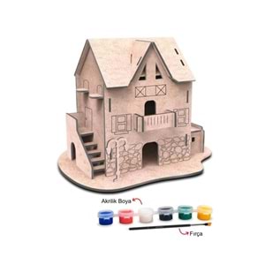 Maketix 3D Ahşap Boyama Seti Taş Ev 9786