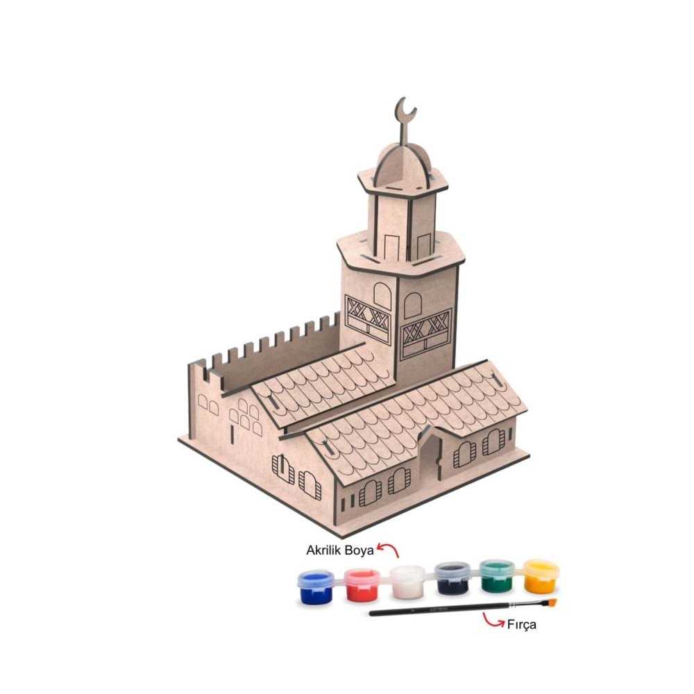 Maketix 3D Ahşap Boyama Seti Kız Kulesi 9787