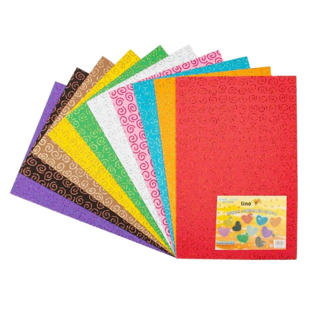 Lino 20x30 Spiral Desenli Simli Eva Karışık 10 Lu