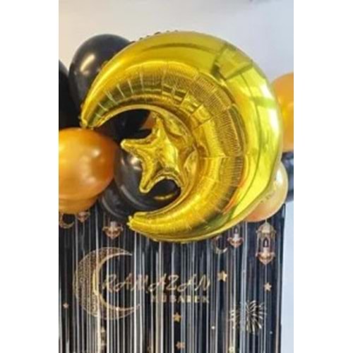Folyo Balon Ay Yıldız Altın