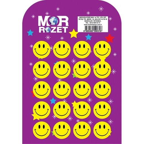 Mor Rozet Gülen Yüz (1 Adet)