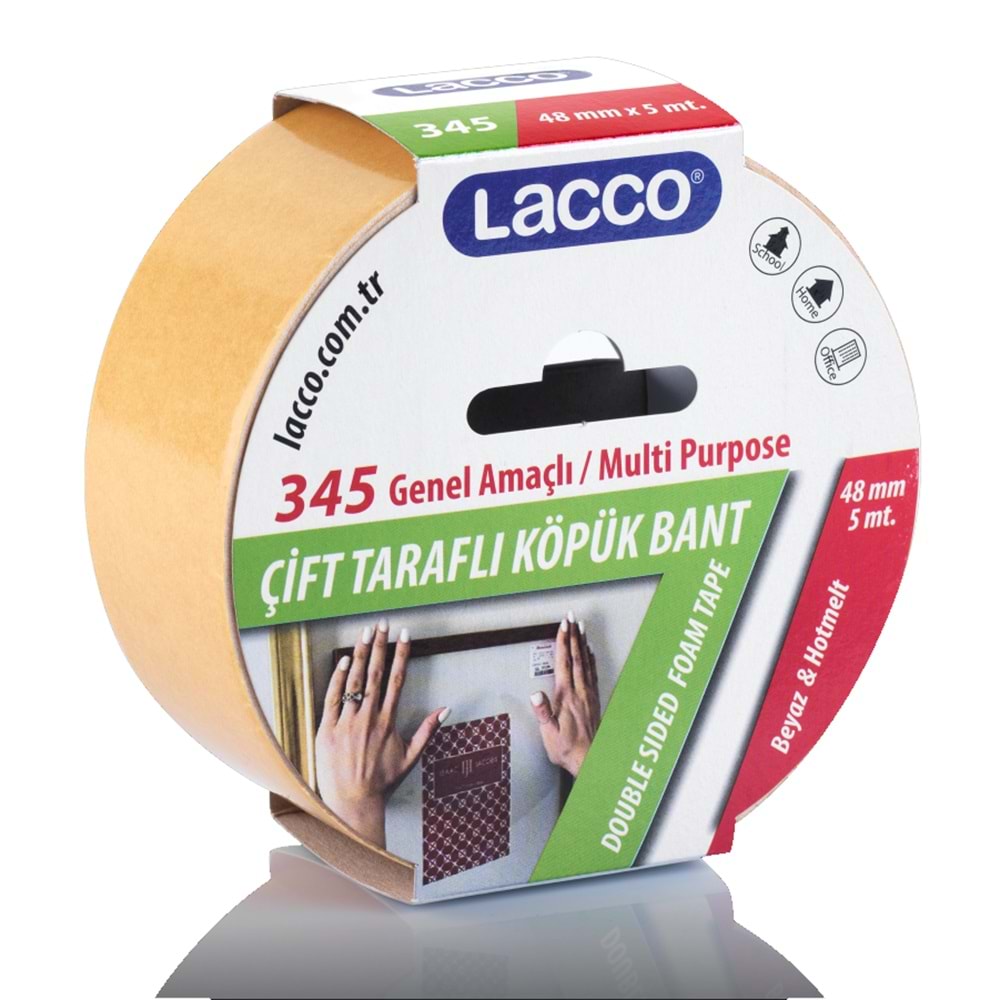 Lacco Çift Taraflı Köpük Bant 48Mmx5M 345
