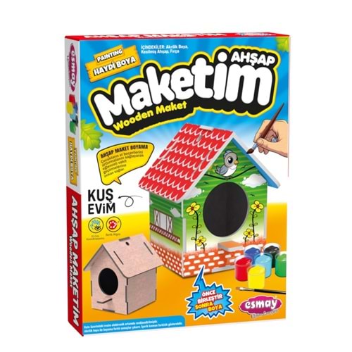 Esmay Ahşap Maket Boyama Kuş Evim 3067