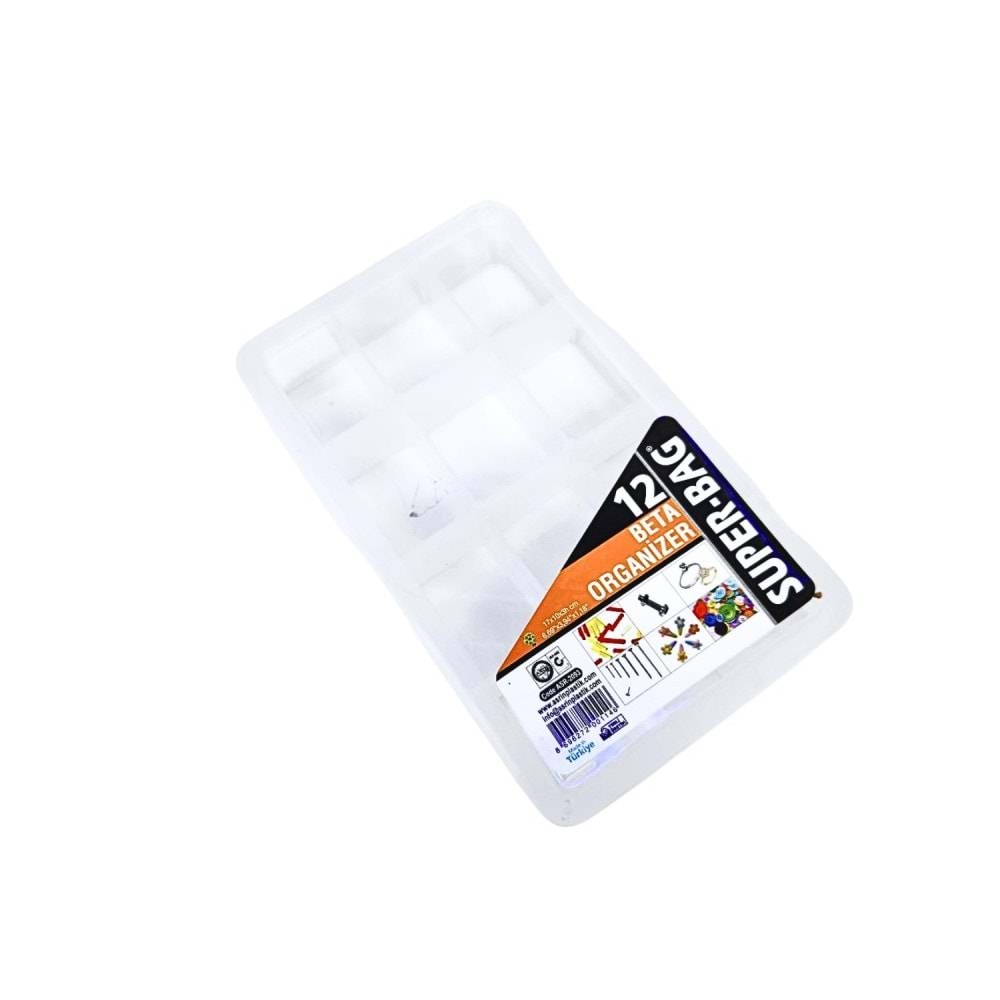 Süper Bag 12 Şeffaf Organizer Çanta 17x10x3