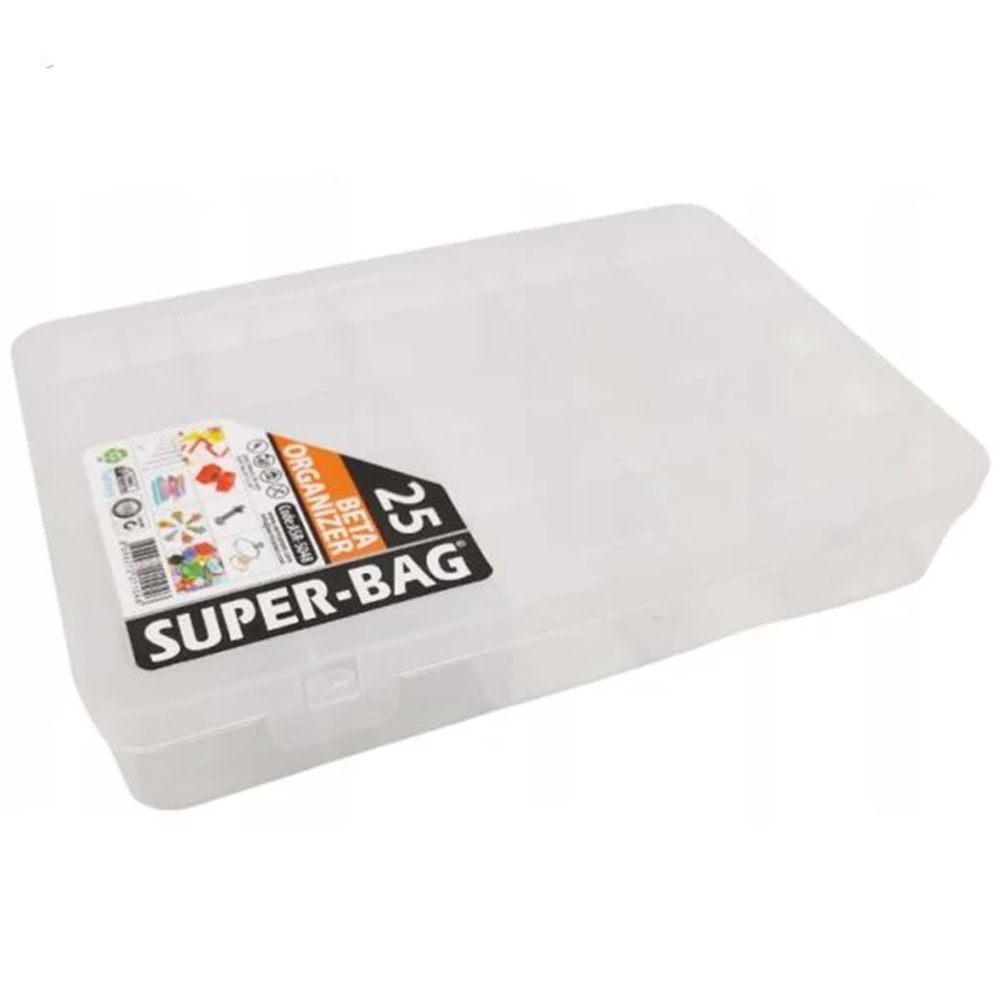 Süper Bag 25 Şeffaf Organizer Çanta 23x16,6x4,25