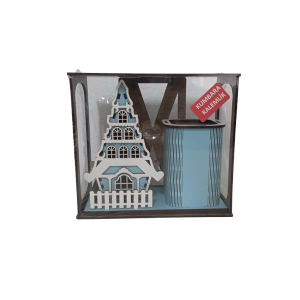 Volee Craft Dekoratif Ev Kumbara + Kalemlik Köşk