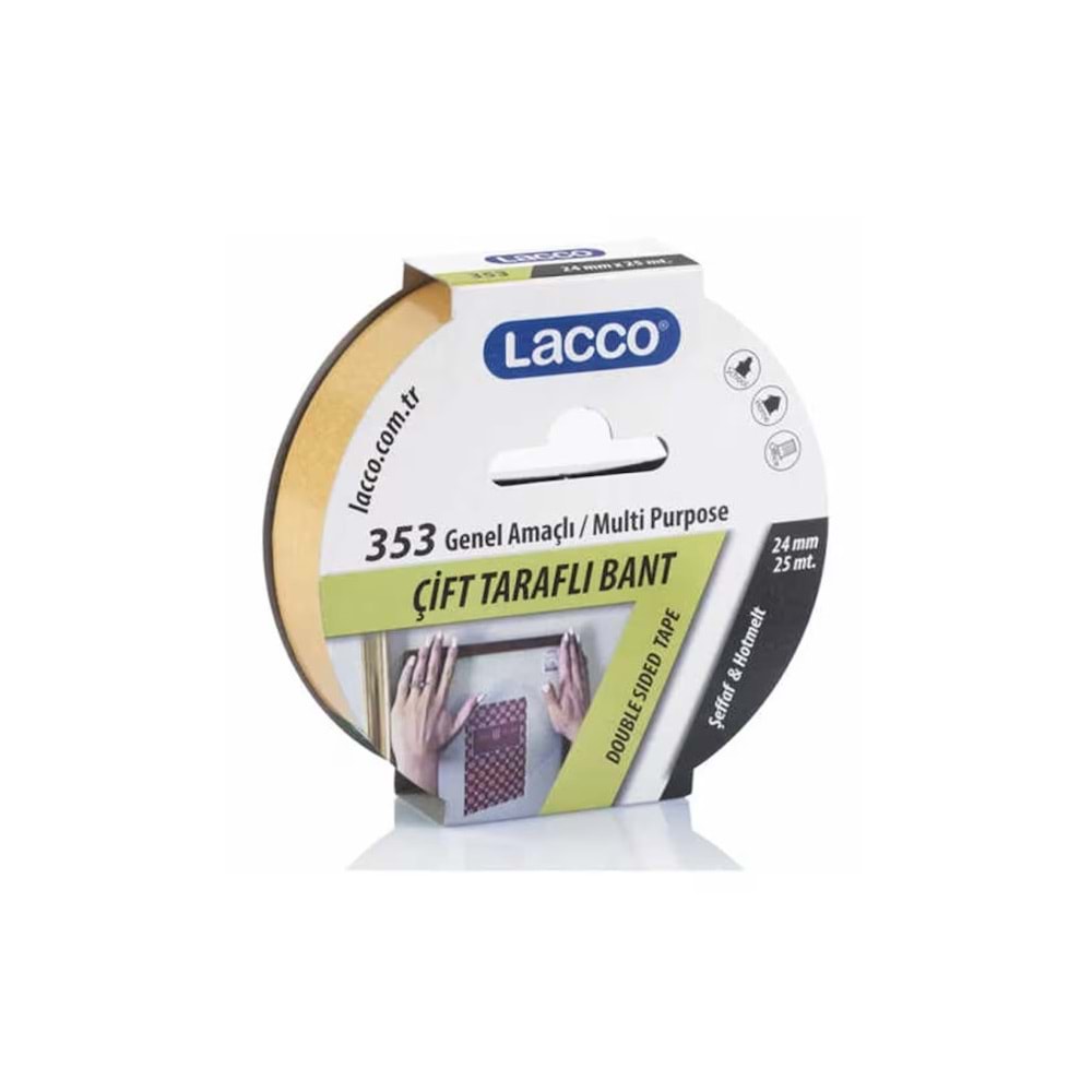 Lacco Çift Taraflı Bant 353 Genel Amaçlı 24Mmx25Mt
