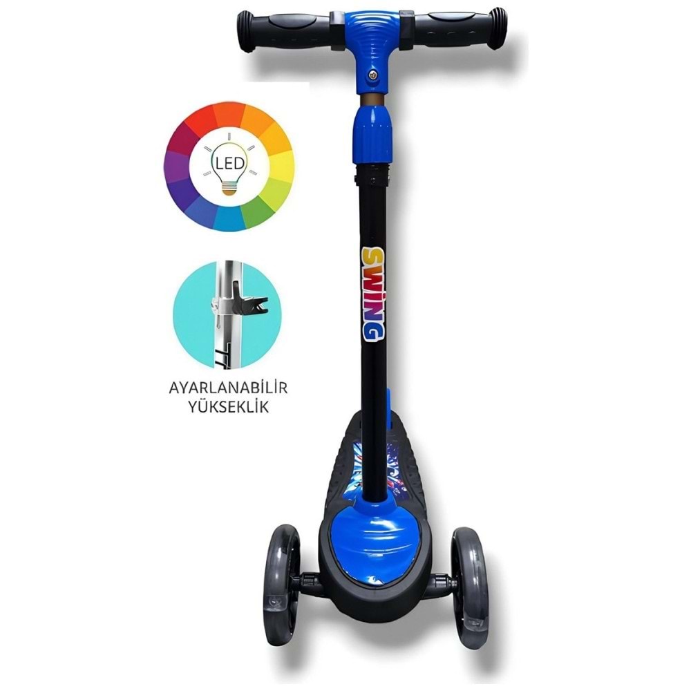 Swing Scooter Işıklı Kutulu Mavi