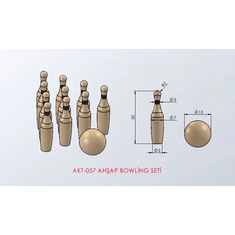 Assa Spor Ahşap Bowling Seti Akt-057