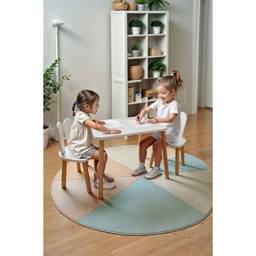 Bee Smart Beyaz Naturel 2 Sandalyeli Masa MS-11