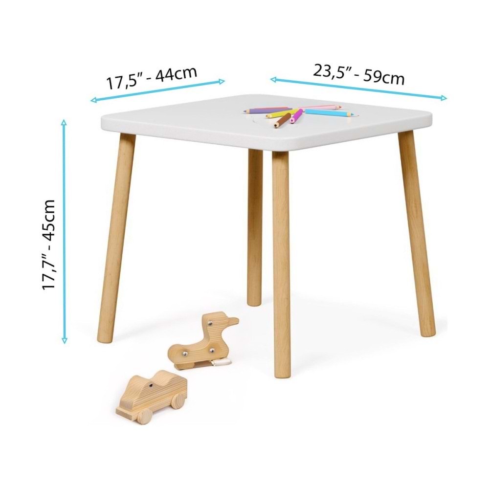 Bee Smart Beyaz Naturel 2 Sandalyeli Masa MS-11