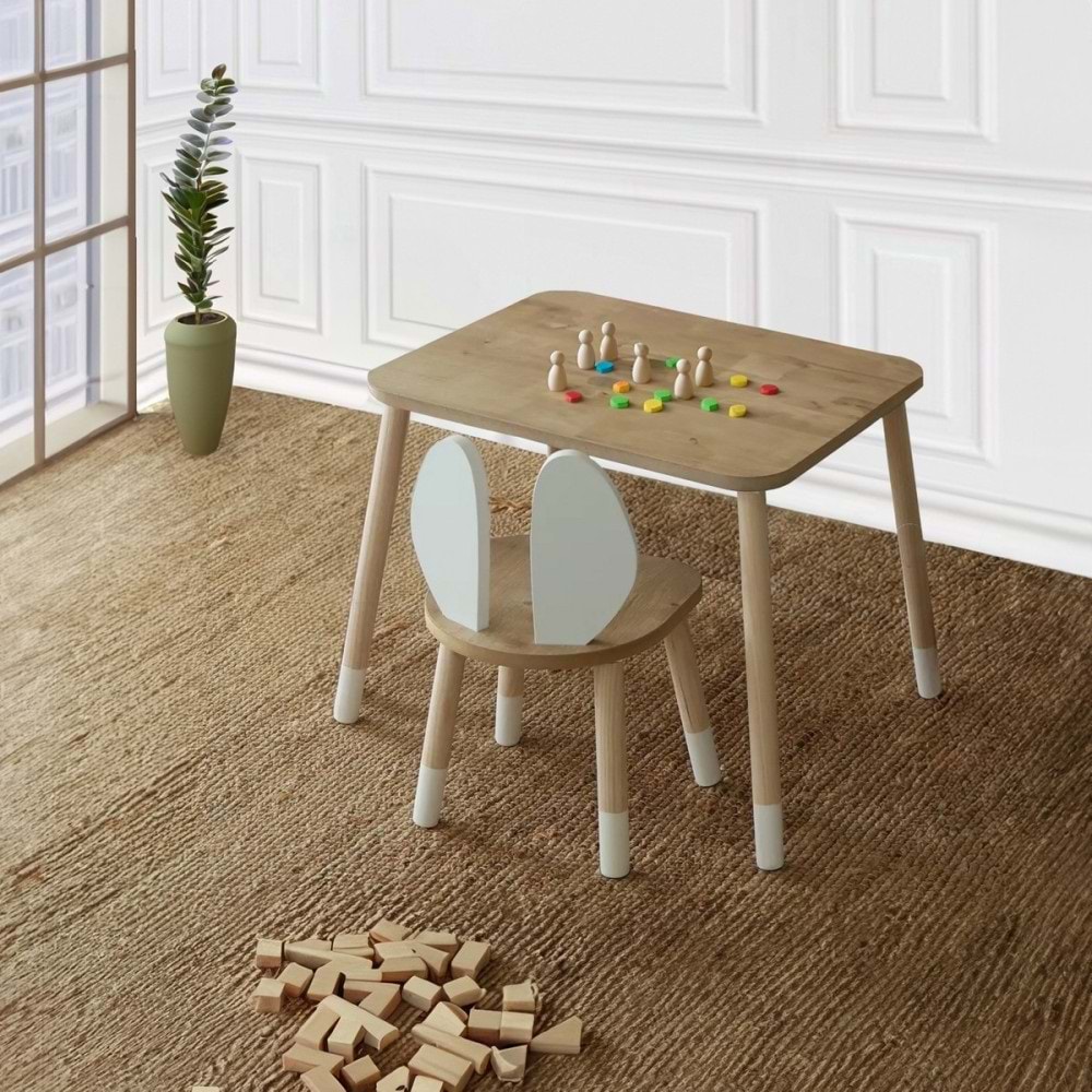 Bee Smart Safir Meşe Tek Sandalyeli Set MS-06-1