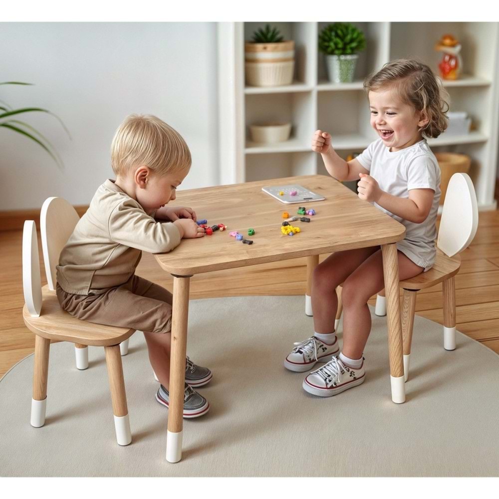 Bee Smart Safir Meşe 2 Sandalyeli Set MS-06