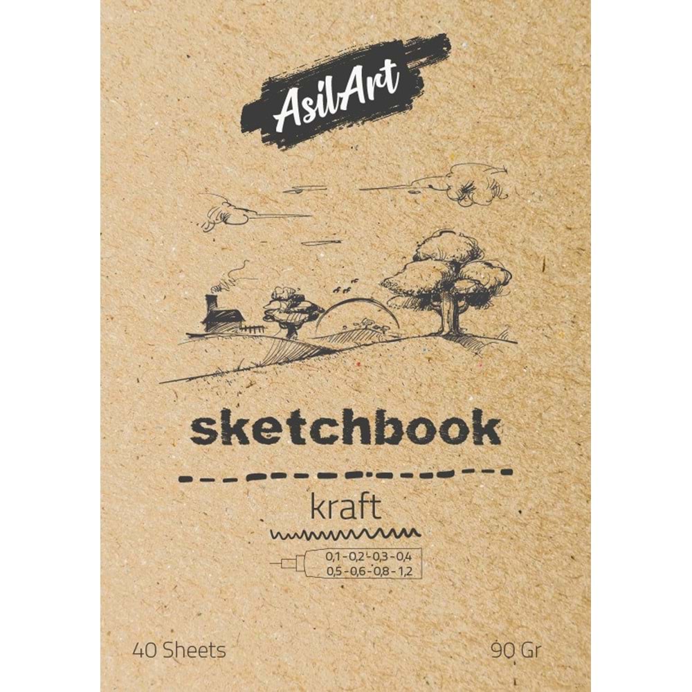 Asilart Sketchbook A3 90gr 40yp Kraft