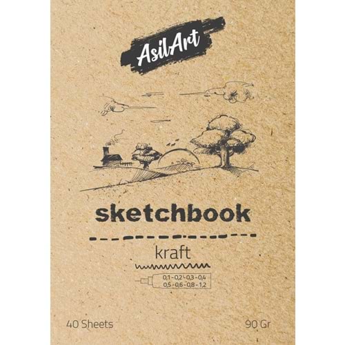 Asilart Sketchbook A3 90gr 40yp Kraft