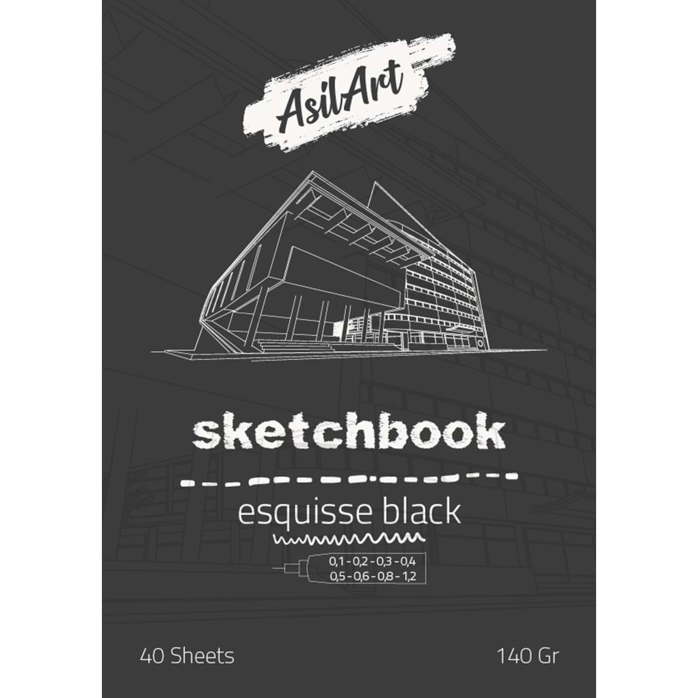 Asilart Sketchbook A3 140gr 40yp Siyah