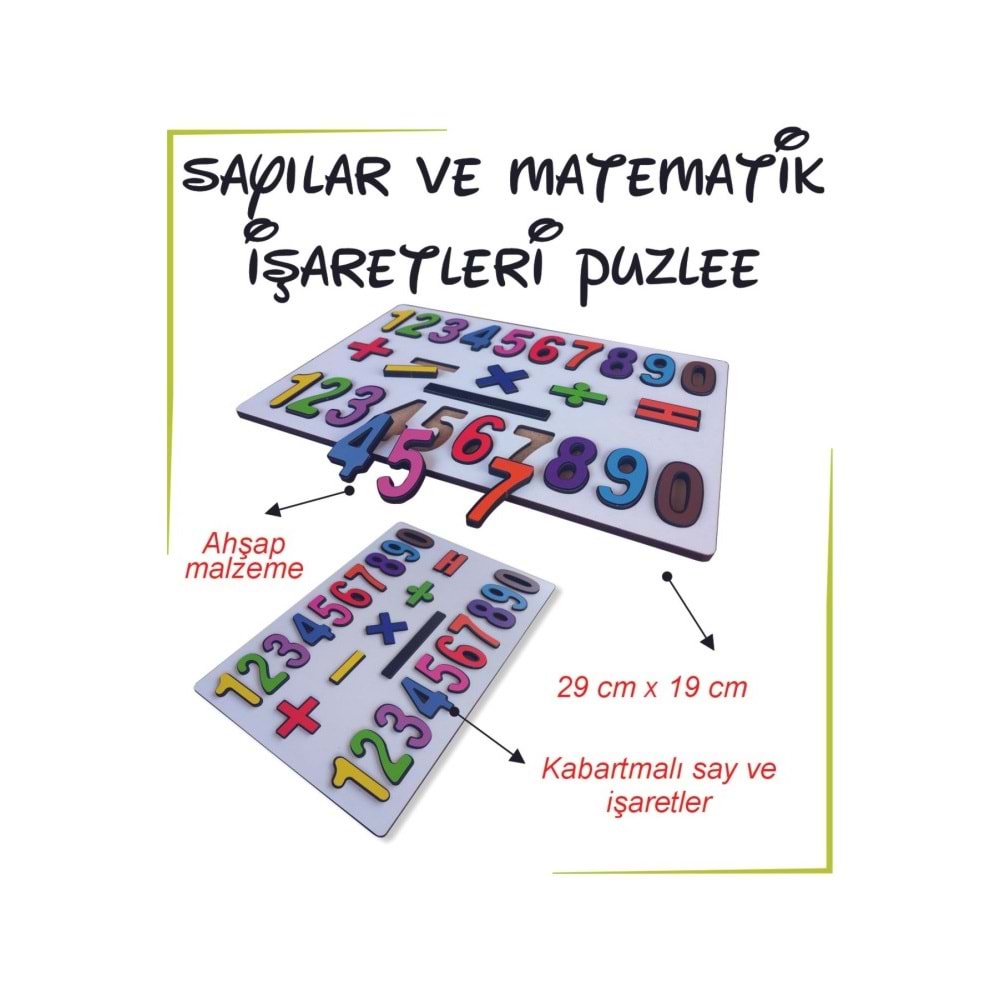 Ankebut Sayılar ve Matematik İşaretleri Puzzle