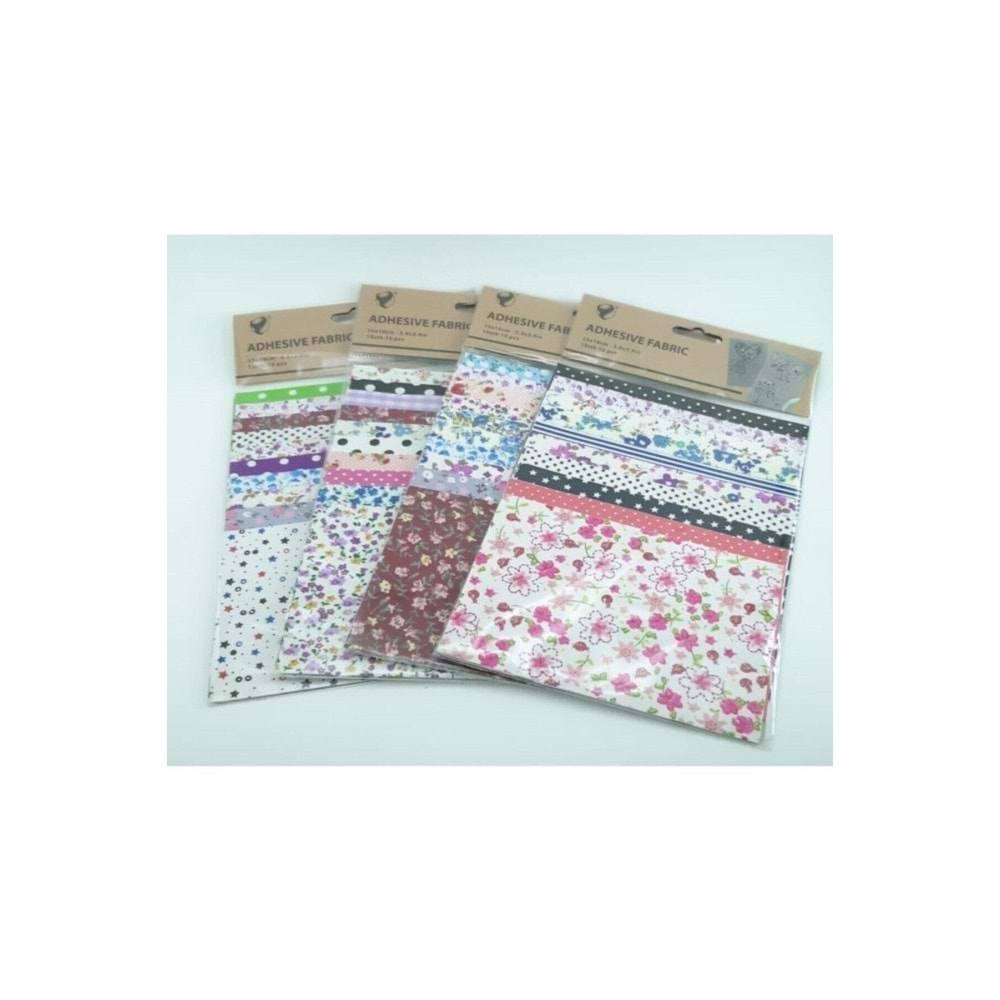 Desenli Yapıskanlı Kumaş Seti 15X10 10 Adet