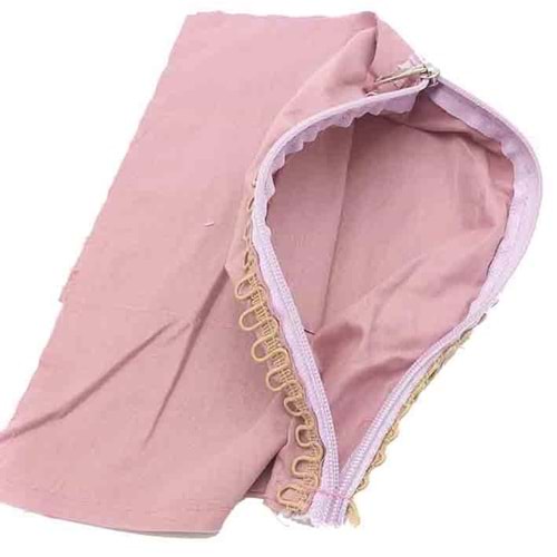 Çanta Aksesuar 20X30 Cm Dikilmiş Fermuarlı Astar Açık Gül Kurusu