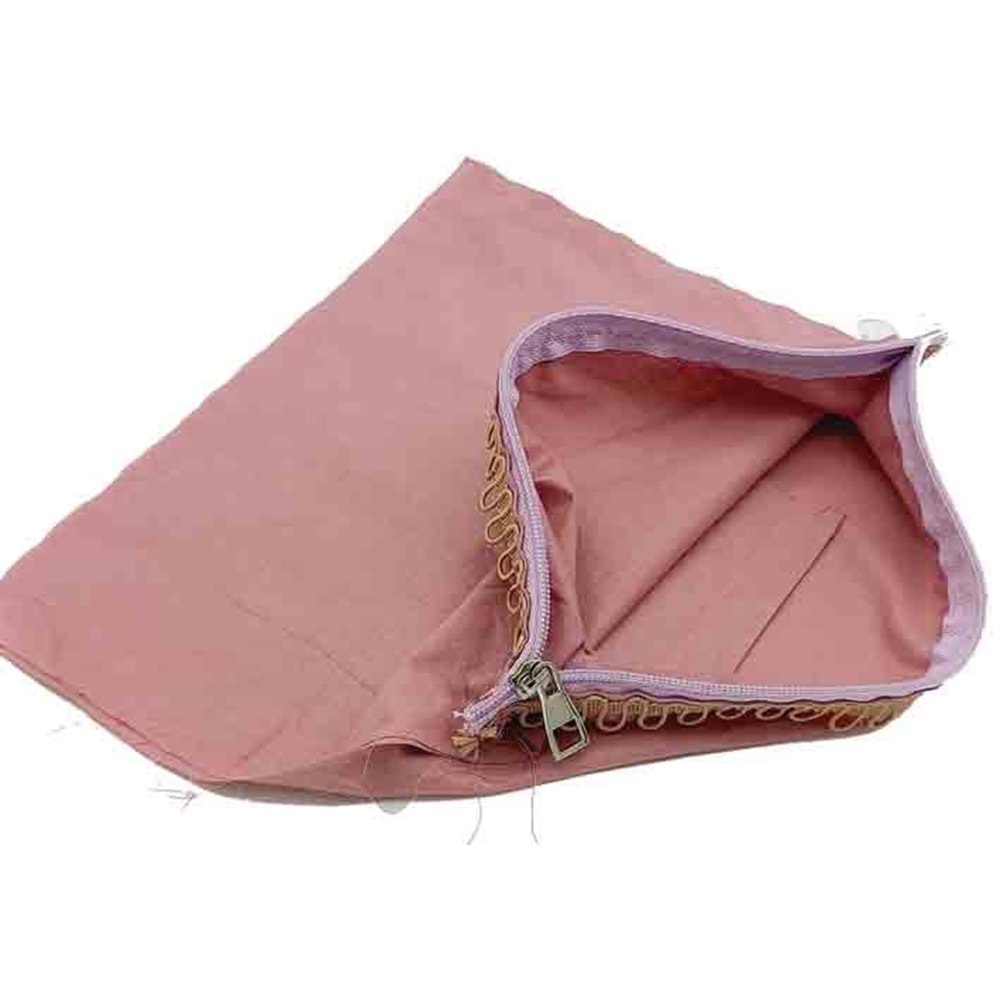 Çanta Aksesuar 28X28 Cm Dikilmiş Fermuarlı Astar Açık Gül Kurusu