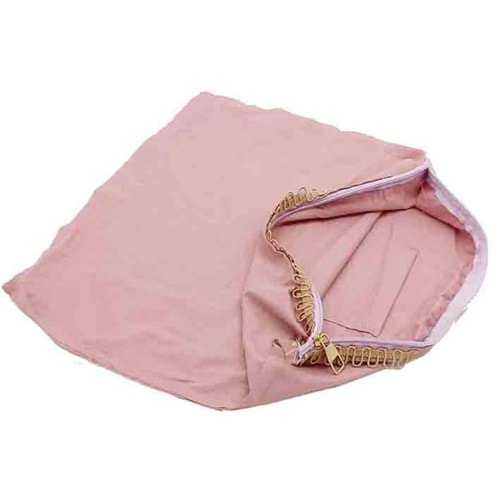 Çanta Aksesuar 38X38 Cm Dikilmiş Fermuarlı Astar Açık Gül Kurusu