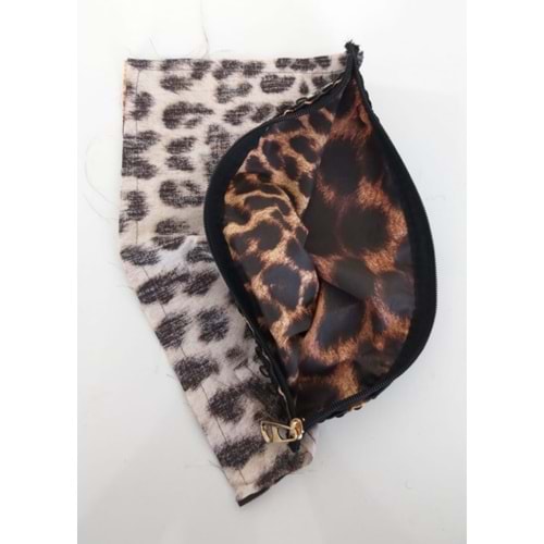 Çanta Aksesuar 20X30 Cm, Dikilmiş Halde, Fermuarlı Astar Leopar