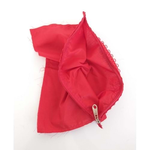 Çanta Aksesuar 20X30 Cm, Dikilmiş Halde, Fermuarlı Astar Kırmızı