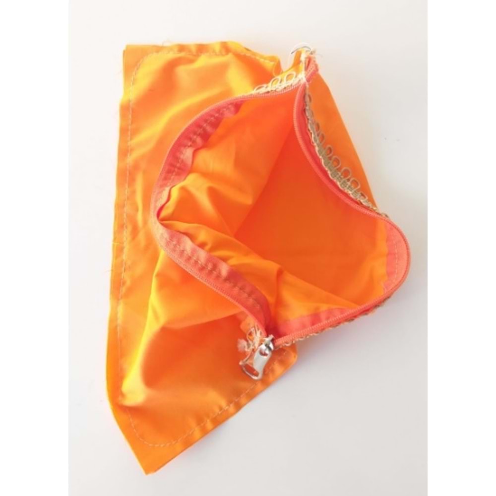 Çanta Aksesuar 20X30 Cm, Dikilmiş Halde, Fermuarlı Astar Turuncu