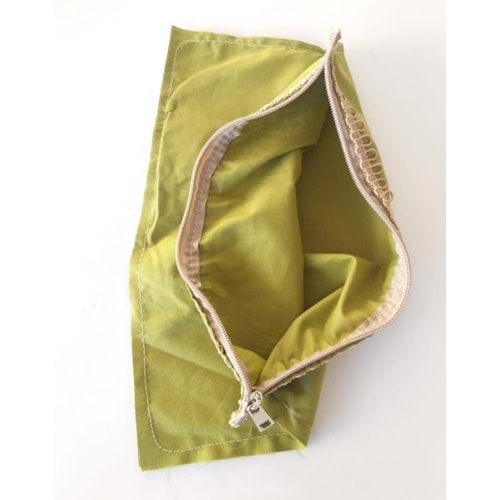 Çanta Aksesuar 20X30 Cm, Dikilmiş Halde, Fermuarlı Astar Yeşil